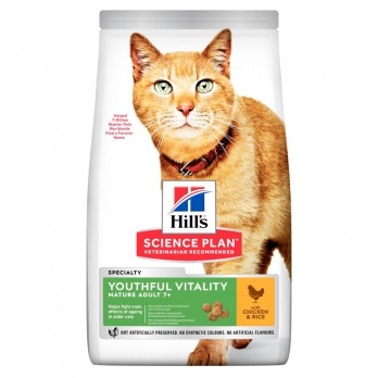 Hill's Youthful Vitality сухой корм для пожилых кошек, курица  